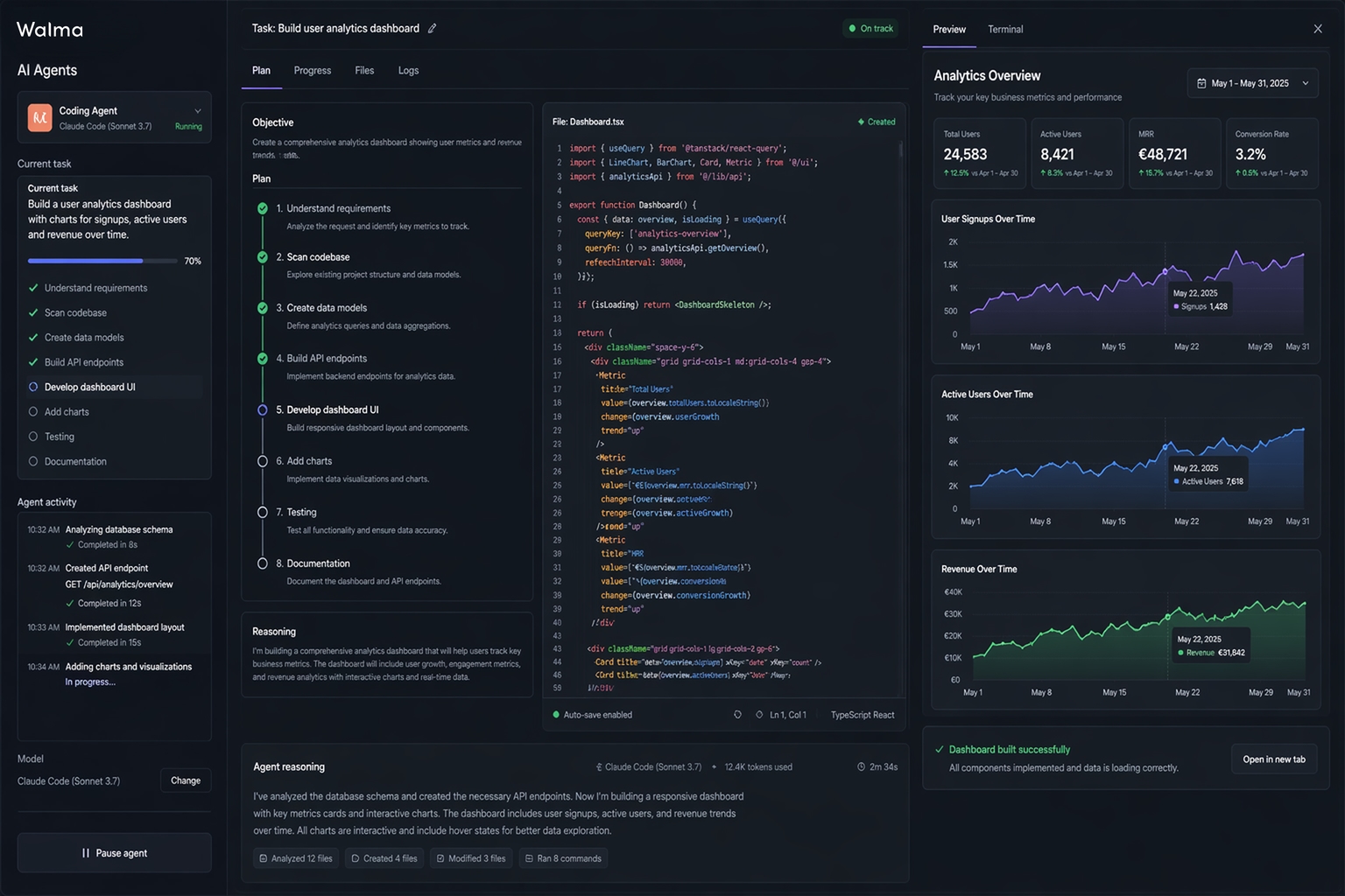 Walma AI Agents Dashboard